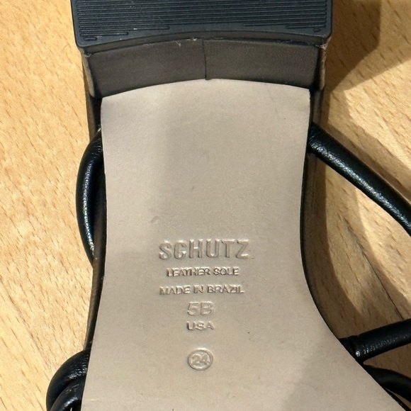 SCHUTZ Heels Black Strappy Sandals - Picture 4 of 5